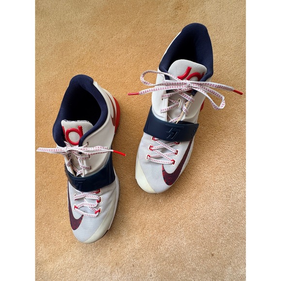 LN Nike Zoom Air KD7 #35 USA White Red M Basketball Sneaker 2014 Release Sz13 - Picture 4 of 9